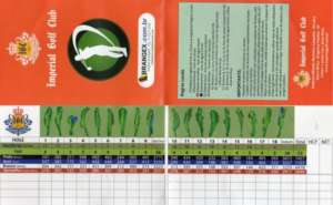 Scorecard vom Golfplatz vom Imperial Golfclub in Braganca Paulista