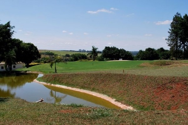 Blick auf den Golfplatz vom Bauro Golfclub im Bundesstaat Sao Paulo.