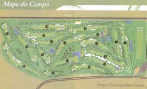 Plan vom Golfplatz im Damha Golfclub in Sao Carlos.