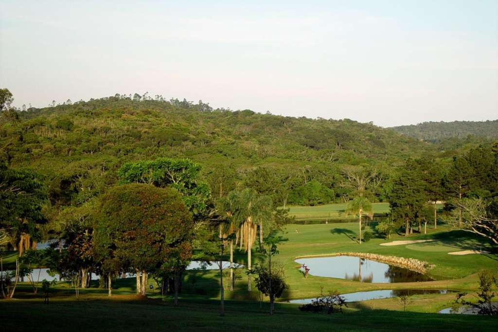 Blick auf den Golfplatz vom Guarapiranga Country Golfclub in Sao Paulo.