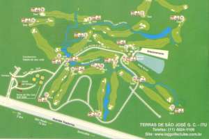 Plan vom Golfplatz vom Terras de Sao Jose Golfclub bei Itu.