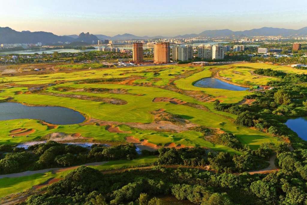 Blick auf den Olympia Golfplatz in Rio de Janeiro.