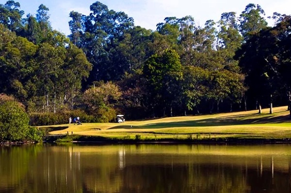 Blick auf den Golfplatz vom Sapezal Golfclub bei Campinas, der vom Golfverbad Sao Paulo verwaltet wird.