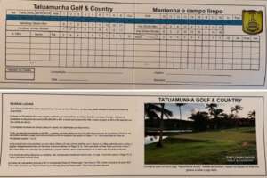 Scorecard vom Tatuamunha Golfplatz.